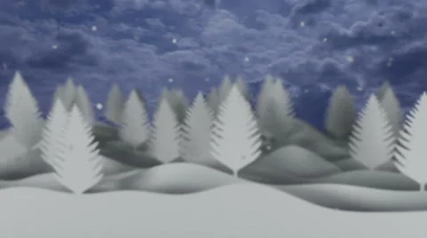 Snowfall video background with white trees and snowflakes Video stock 54932858
