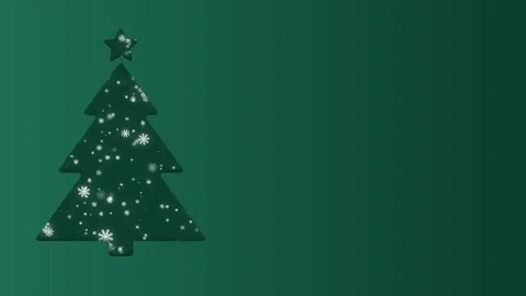Snowfall is visible through the cut-out silhouette of the Christmas tree , and Stock Footage 319168597