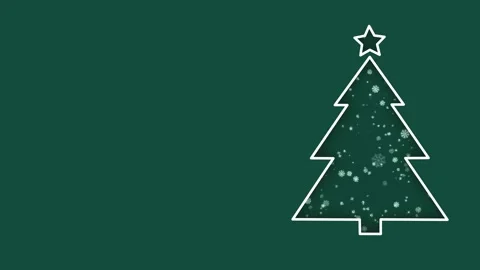 Snowfall is visible through the cut-out silhouette with a white outline of a Stock Footage 319687581