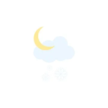 Snowfall weather at night icon Stock Illustration