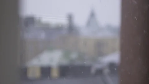 Snowfall from window in Helsinki 2 Video stock 84066285