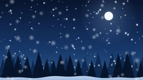 Snowfall winter night ambient loop Video stock 347161890