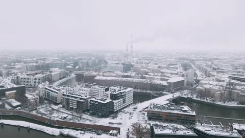 Snowfall on wroclaw Stock Footage 226942357