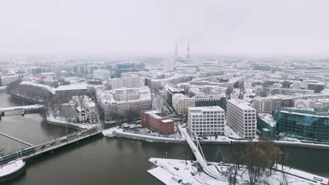 Snowfall on wroclaw Stock Footage 226943419