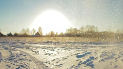 Snowfield Illuminated by the Sun Stock Footage 61351486