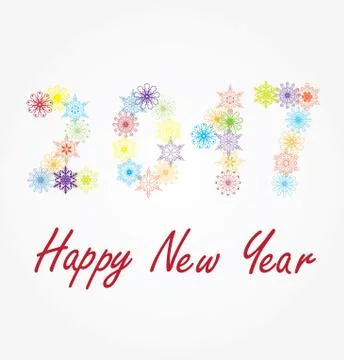 Snowflake 2017 color Stock Illustration