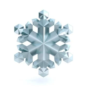 Snowflake 3D Snowflake 3D render illustration isolated on white background... Stock Photos