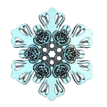 Snowflake 3D Snowflake 3D render illustration isolated on white background... Stock Photos