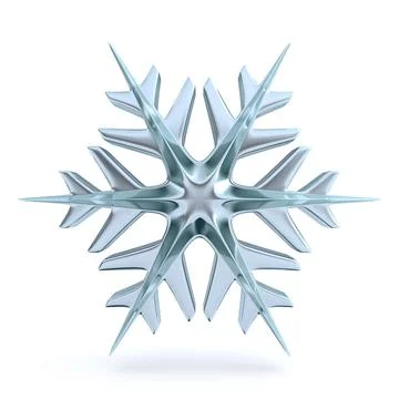 Snowflake 3D Snowflake 3D render illustration isolated on white background... Stock Photos