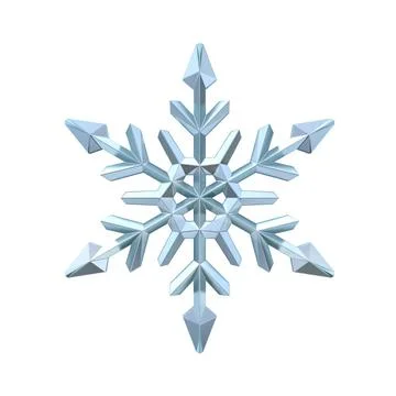 Snowflake 3D Snowflake 3D render illustration isolated on white background... Stock Photos