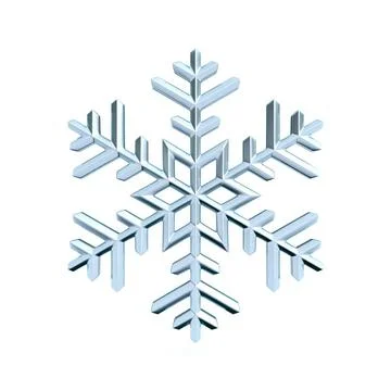 Snowflake 3D Snowflake 3D render illustration isolated on white background... Stock Photos