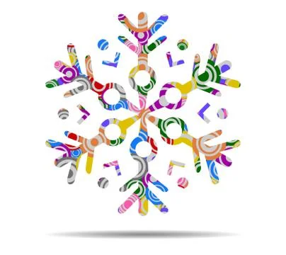 Snowflake abstract circles icon vector Stock Illustration