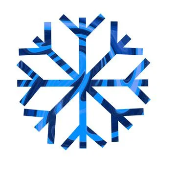 Snowflake with an abstract pattern in blue tones. Acrylic painting with blue Stock Illustration