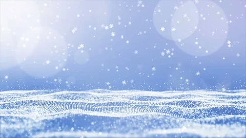 Snowflake and particles flow motion background Stock Footage 92233672