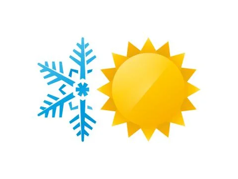 Snowflake and sun icon Stock Illustration