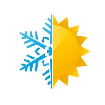 Snowflake and sun icon Stock Illustration