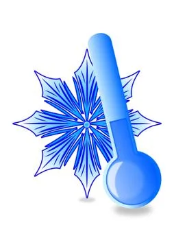 Snowflake and thermometer Illustrazione stock