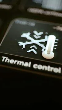 Snowflake and thermometer thermal control symbols Stock Photos