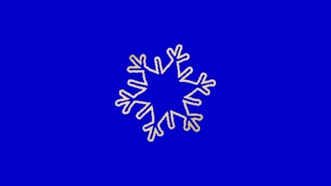 Snowflake animation on blue screen Vidéo 329331485
