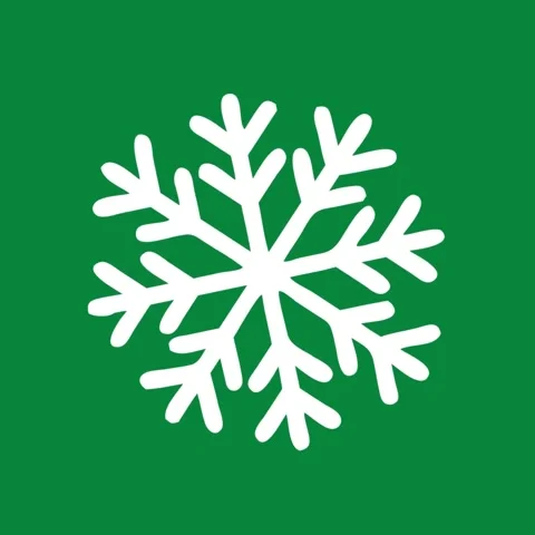Snowflake animation on a green background Stock Footage 288689171