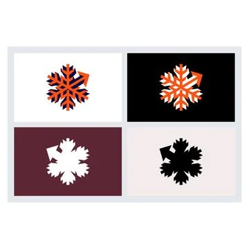 Snowflake Arrow Logo Set for Winter Business Stock Illustration