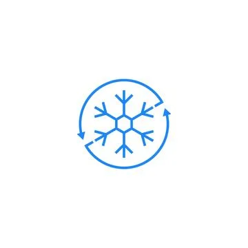 Snowflake with arrow rotation. Vector icon template Stock Illustration