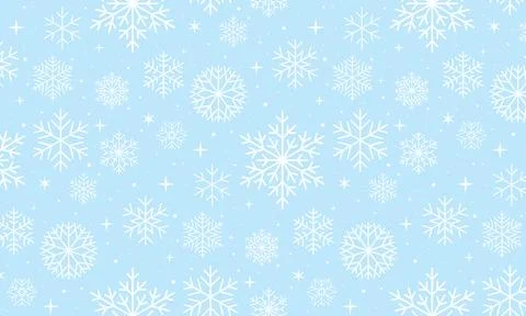 Snowflake background. Blue snow seamless pattern Stock Illustration