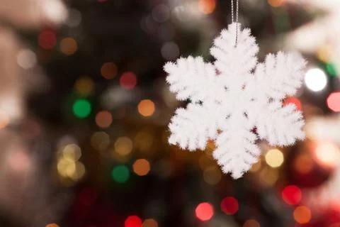 Snowflake on the background bokeh Stock Photos