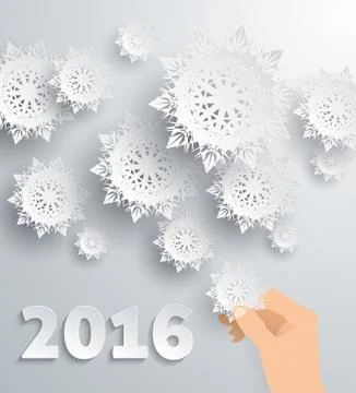Snowflake Background New Year 2016 Stock Illustration