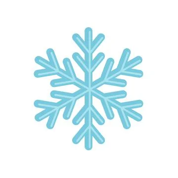 Snowflake. Beauriful blue snowflake. Flat, cartoon, vector Stock Illustration