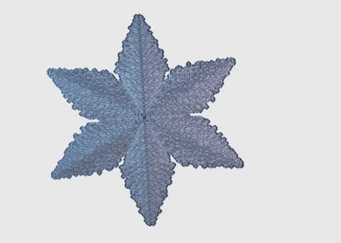 Snowflake on black background. This illustration based on macro photo of real Stock Illustration