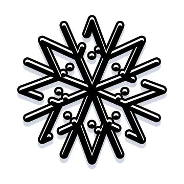 Snowflake black icon representing winter and holidays Stock Illustration