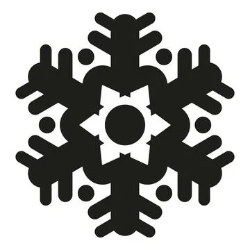 Snowflake black vector icon symbolizing winter weather Stockillustratie
