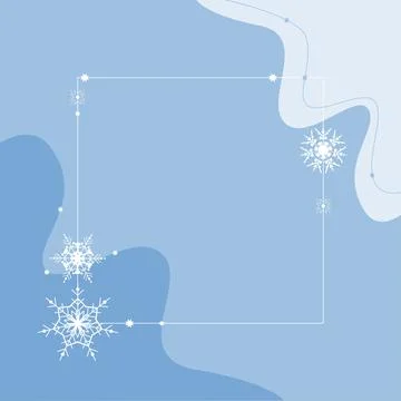 Snowflake blue background frame for Merry Christmas and Happy New Year. Elega Stock-Illustration
