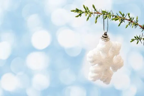 Snowflake on blue background Stock Photos