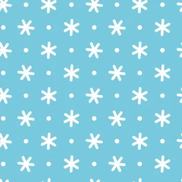 Snowflake. Blue doodle seamless pattern with snowflake. Vector 스톡 일러스트