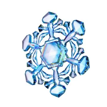 Snowflake Blue Ice Crystal Winter Symbol isolated Illustrazione stock