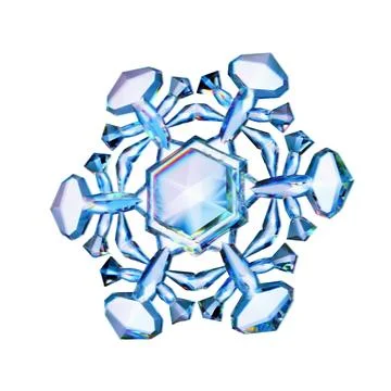 Snowflake Blue Ice Crystal Winter Symbol isolated Illustrazione stock