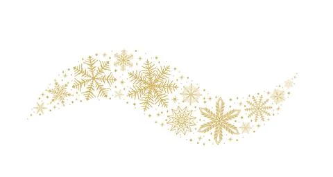 Snowflake border in wave shape vector illustration. Christmas winter patter.. Illustrazione stock