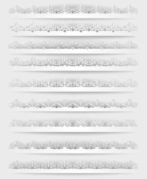 Snowflake borders Illustrazione stock