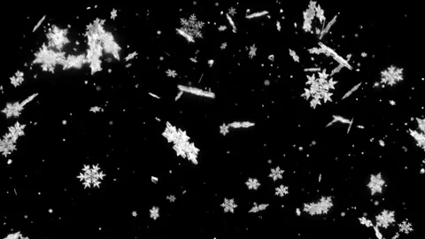 Snowflake bursting Effects isolated on black background stock video footage Video stock 297430577