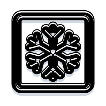 Snowflake button icon representing winter season climate Stock Illustration