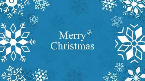 Snowflake card on blue background Stock Illustration