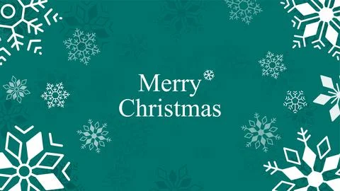 Snowflake card on green background Stock Illustration