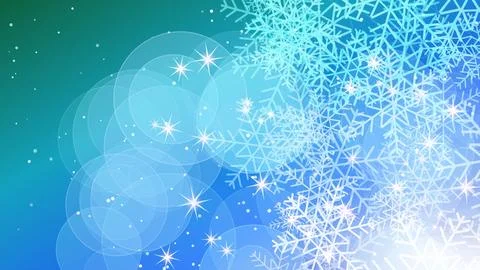 Snowflake Cascade with Smooth teal Gradient Flow Backdrop. Stock Illustration