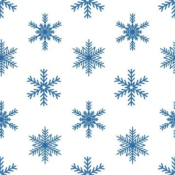 Snowflake, christmas decoration seamless pattern, cute vector pattern on whit Illustrazione stock