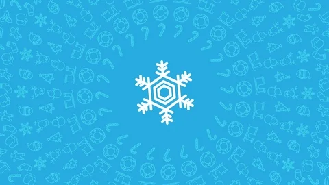 Snowflake Christmas icon pattern circle shape rotate moving illustration Stock Footage 95035656