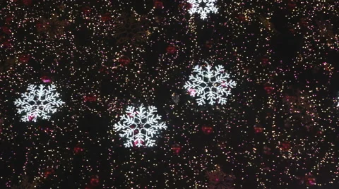 Snowflake Christmas lights Stock Footage 59839933
