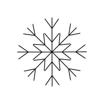 Snowflake Christmas simple doodle linear hand drawn vector illustration, wint Illustrazione stock