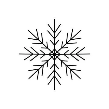 Snowflake Christmas simple doodle linear hand drawn vector illustration, winter Stock Illustration